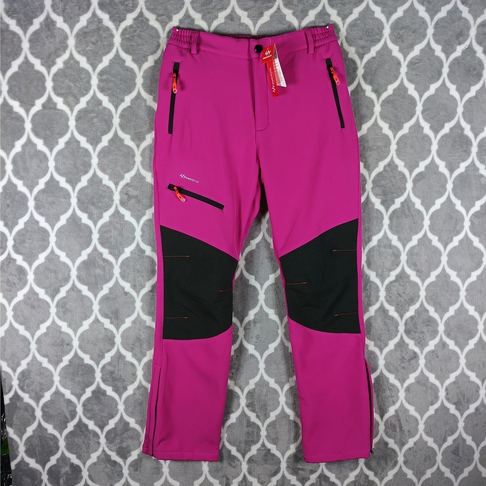 Ewedoos Hiking Pants Womens S Pink Black Insulated Fleece Lined Snow Trail Hike